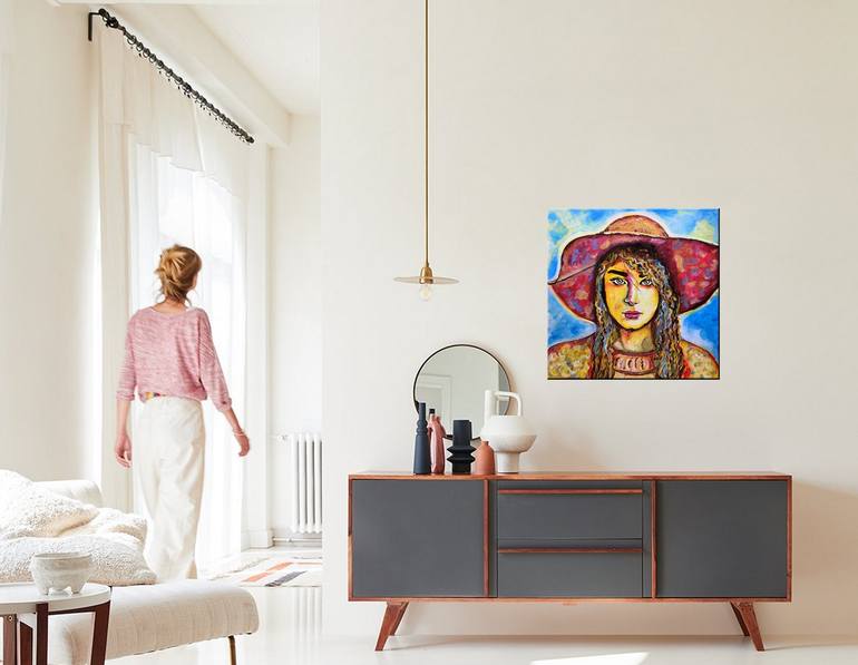 Original Modern Portrait Painting by Gisella Pogliani