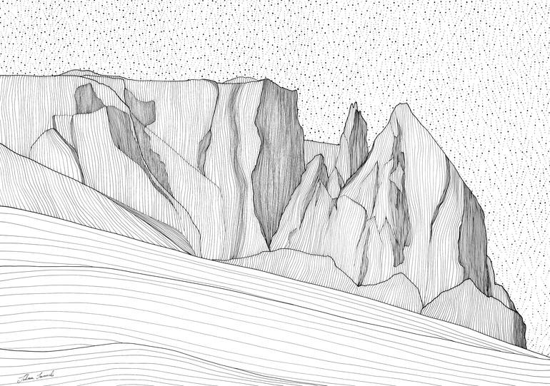 Original Figurative Landscape Drawing by Iuliana Iavorschi