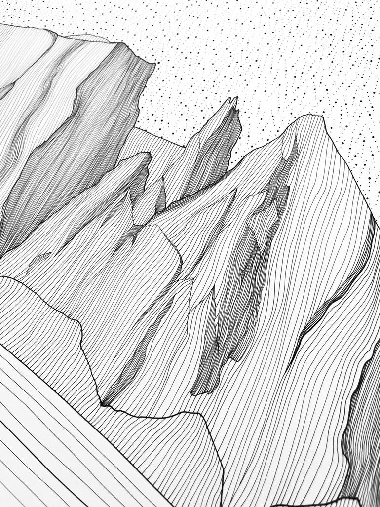 Original Figurative Landscape Drawing by Iuliana Iavorschi