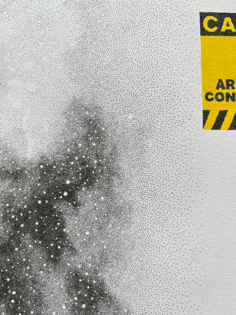 Original Black & White Outer Space Drawing by Iuliana Iavorschi
