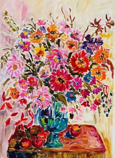 Original Art Deco Floral Paintings by Joseph Baranovitch