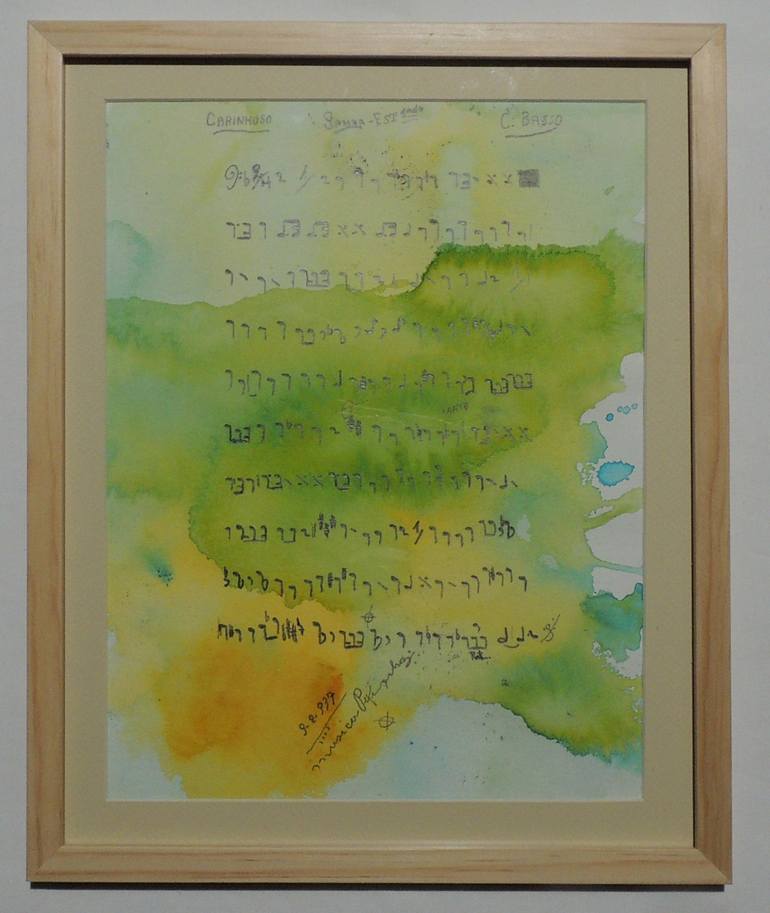 Original Conceptual Calligraphy Painting by Helio Vianna