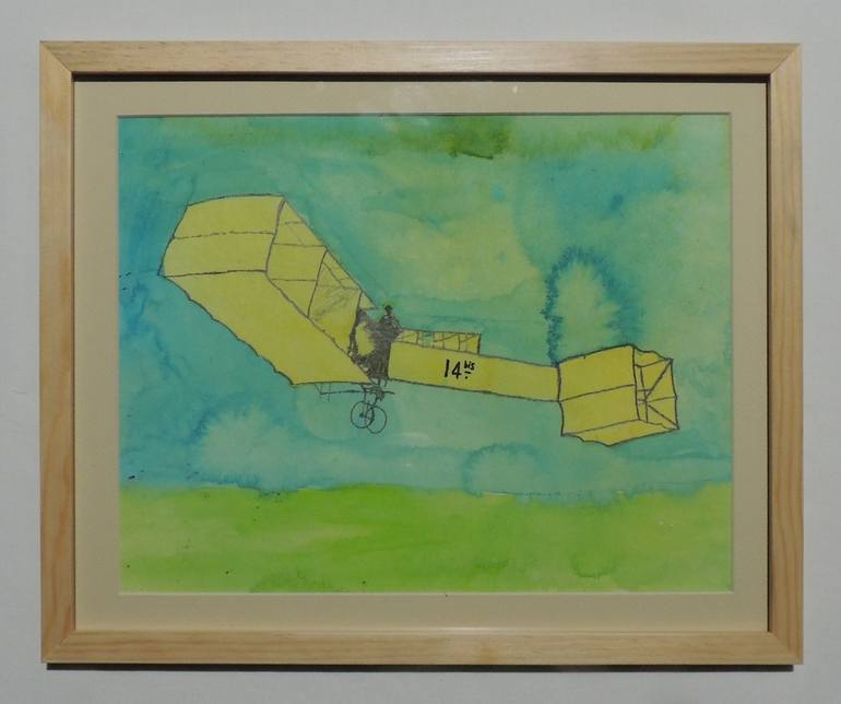 Original Figurative Airplane Painting by Helio Vianna