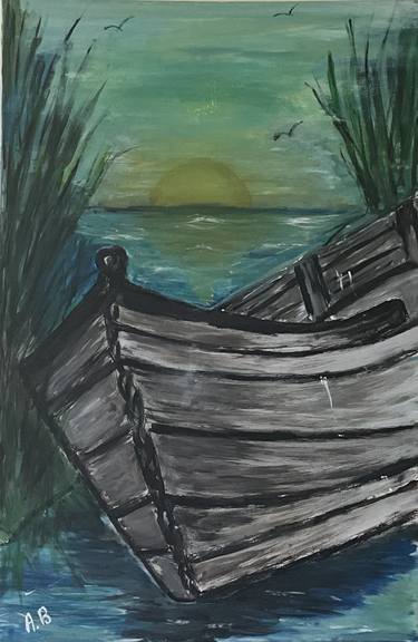 Print of Boat Paintings by Ali Benjelloun