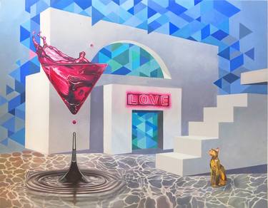 Print of Surrealism Food & Drink Paintings by SURREAL MYKONOS