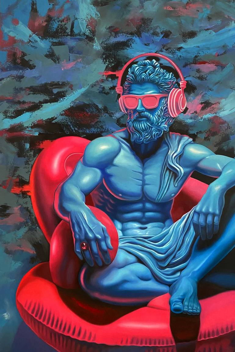 Original Figurative Water Painting by Surreal Mykonos