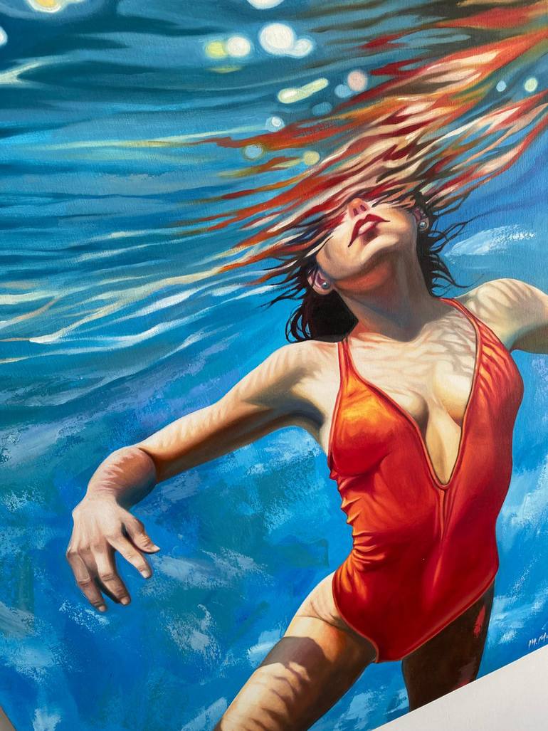 Original Photorealism Water Painting by Surreal Mykonos