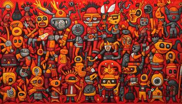 A war scene - Huichol art thumb
