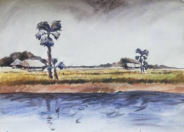 Print of Realism Landscape Paintings by Maksudul Hakim