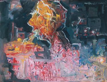 Original Abstract Expressionism Abstract Paintings by Maksudul Hakim