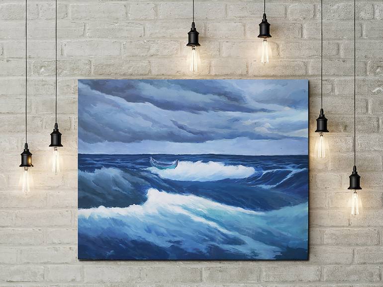 Original Fine Art Seascape Painting by Maksudul Hakim