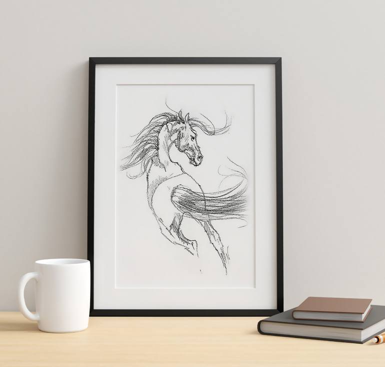 Original Contemporary Horse Drawing by Natalia Mikhaylina