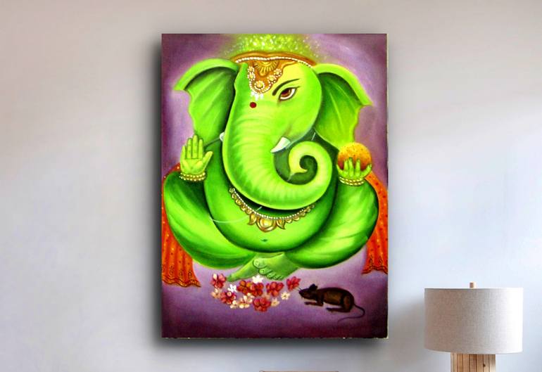 Original Modernism Religion Painting by Pawan Kumar Tank
