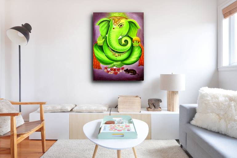 Original Modernism Religion Painting by Pawan Kumar Tank