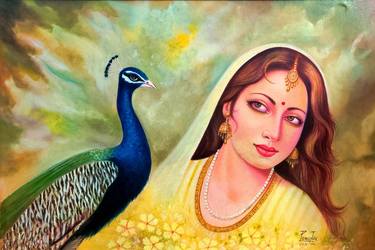 Original Fine Art Women Paintings by Pawan Kumar tank