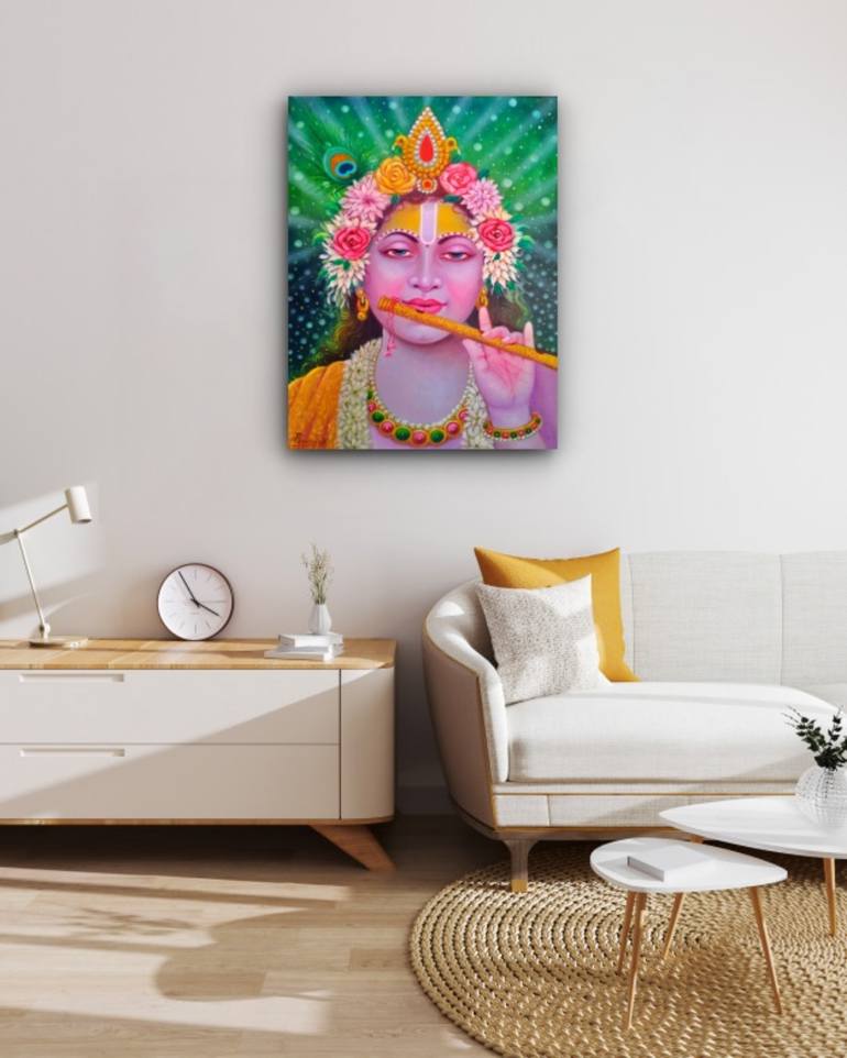 Original Expressionism Religion Painting by Pawan Kumar Tank