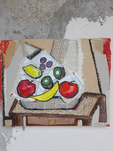 Print of Cubism Still Life Collage by Aneta Rogalska