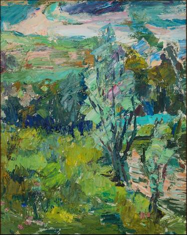 Original Impressionism Landscape Drawing by Nis Natalia