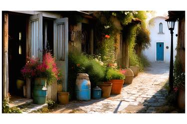 Greek Village Back Alley, Morning Light thumb