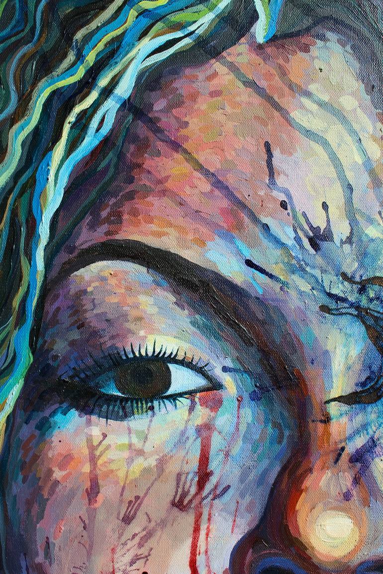 Original Abstract Portrait Painting by Nata Gallo