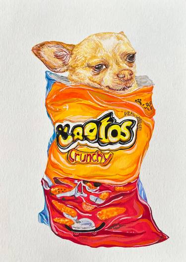 Print of Impressionism Dogs Drawings by Virinpon Arunwiram