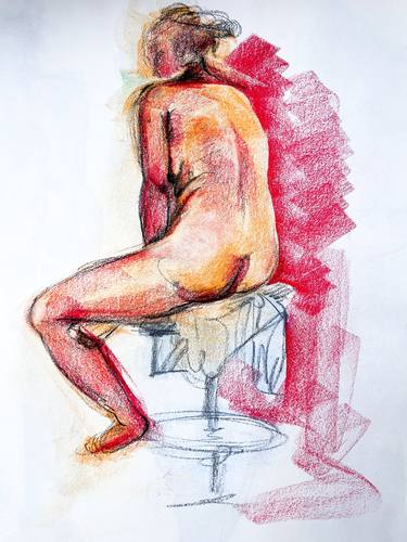 Print of Impressionism Nude Paintings by Virinpon Arunwiram