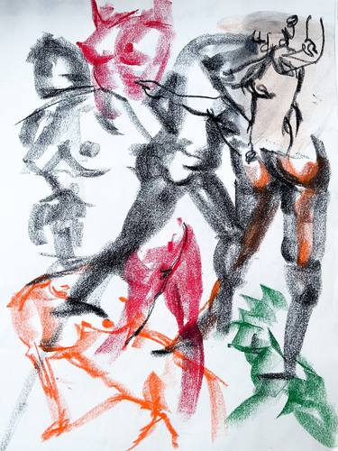 Print of Abstract Nude Paintings by Virinpon Arunwiram