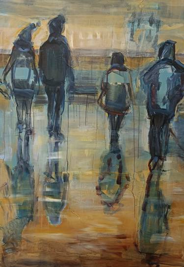 Original Figurative Cities Paintings by anne sophie LARCENA