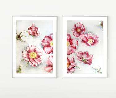 Original Fine Art Floral Paintings by Judit Fortelny