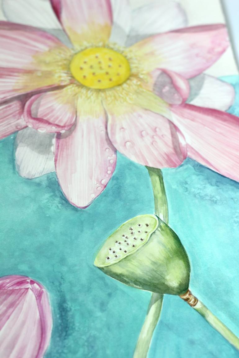 Original Fine Art Floral Painting by Judit Fortelny