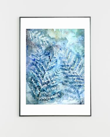 "Dance of the Ferns" – Watercolor of Fern Leaves thumb