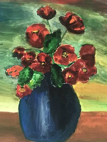 Blooming Serenity: A Delicate Vase of pansies thumb