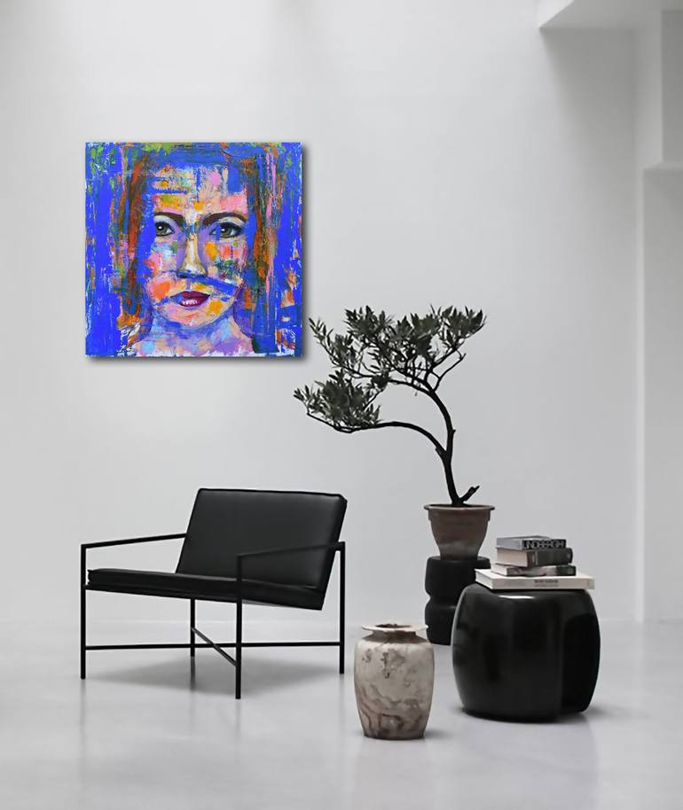 Original Abstract Portrait Painting by Maria Angela Sarchiello