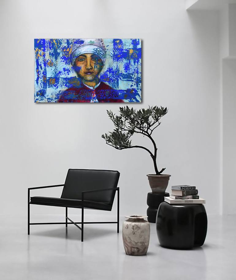 Original Abstract People Painting by Maria Angela Sarchiello
