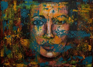 Print of Abstract Portrait Paintings by Maria Angela Sarchiello
