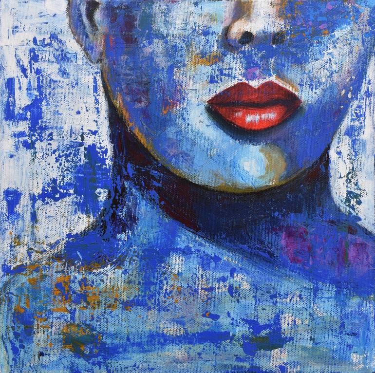 Original Abstract Portrait Painting by Maria Angela Sarchiello