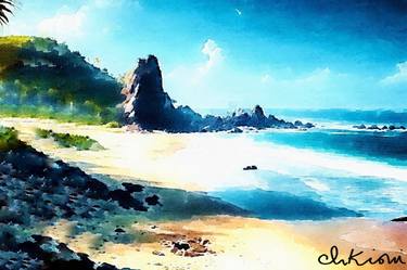 Print of Beach Paintings by khalid chkioui