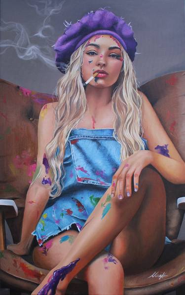 Original Realism People Paintings by Naema Hamelia