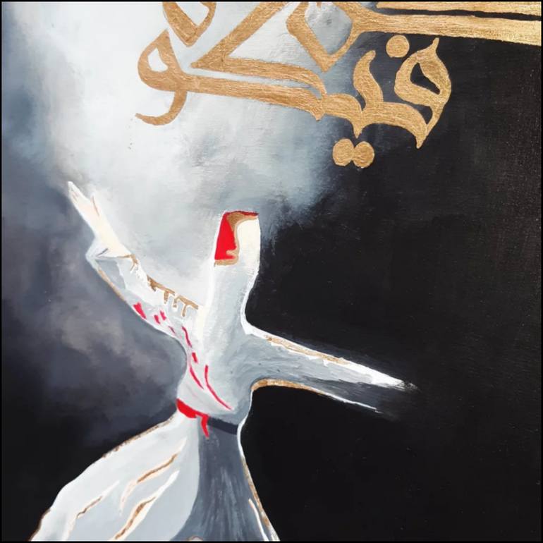 Original Folk Calligraphy Mixed Media by Sidra Waheed
