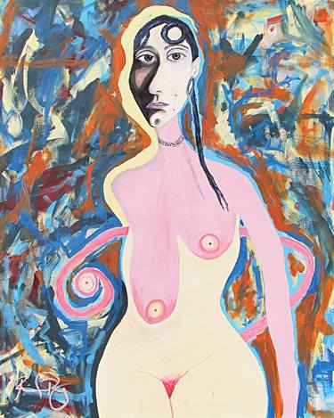 Original Abstract Nude Mixed Media by Richard Ray