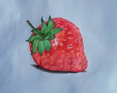 realistic STRAWBERRY drawing with colour pencils thumb