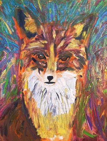 Original Abstract Expressionism Animal Paintings by Renard Philippe