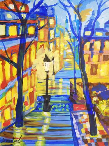 Original Impressionism Cities Paintings by Katalin Tóth