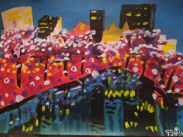 Original Abstract Expressionism Cities Paintings by Katalin Tóth