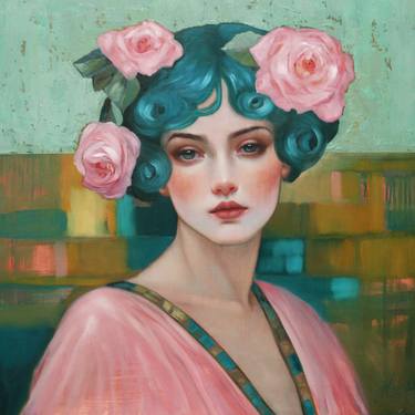 Original Art Deco Women Paintings by Meredith Marsone