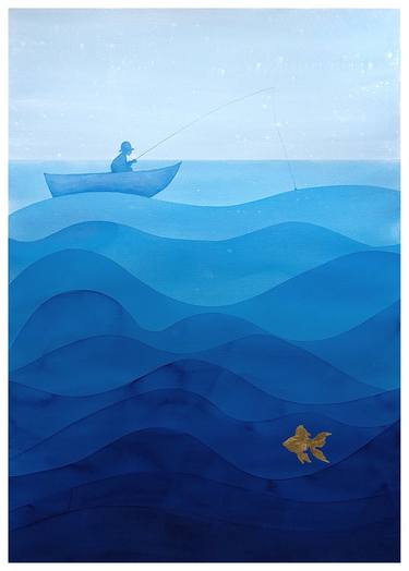 Original Illustration Seascape Paintings by Katarzyna Lesiakowska-Tofil