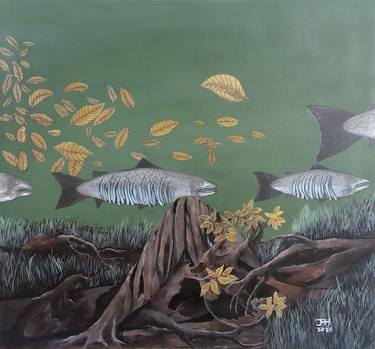 Original Fine Art Fish Paintings by sio jaya