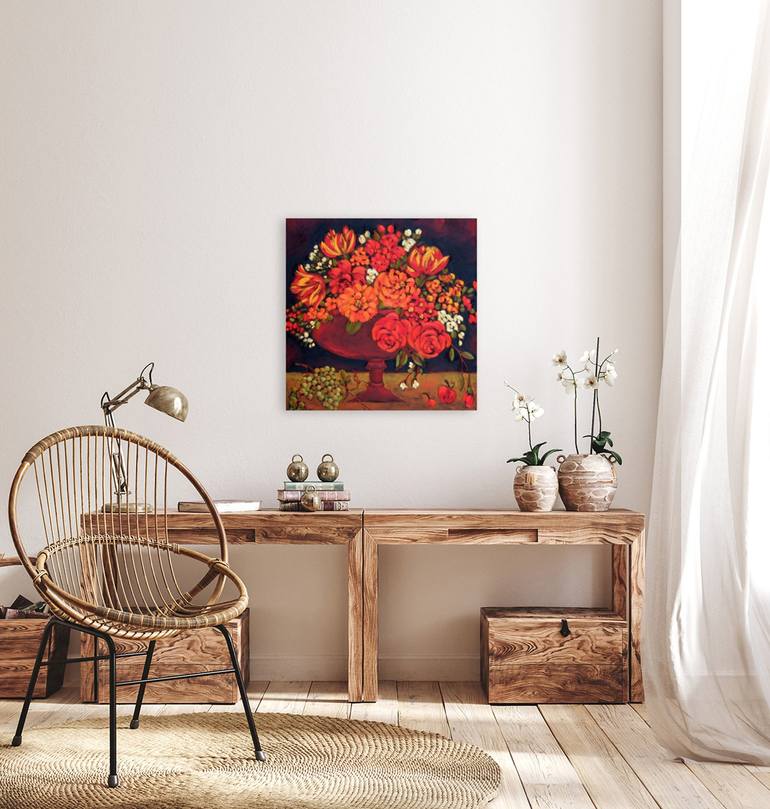 Original Impressionism Floral Painting by Karen Rieger