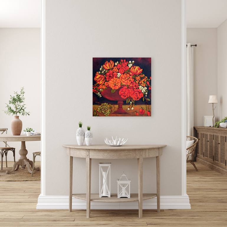 Original Impressionism Floral Painting by Karen Rieger