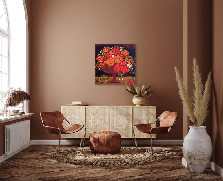 Original Impressionism Floral Painting by Karen Rieger